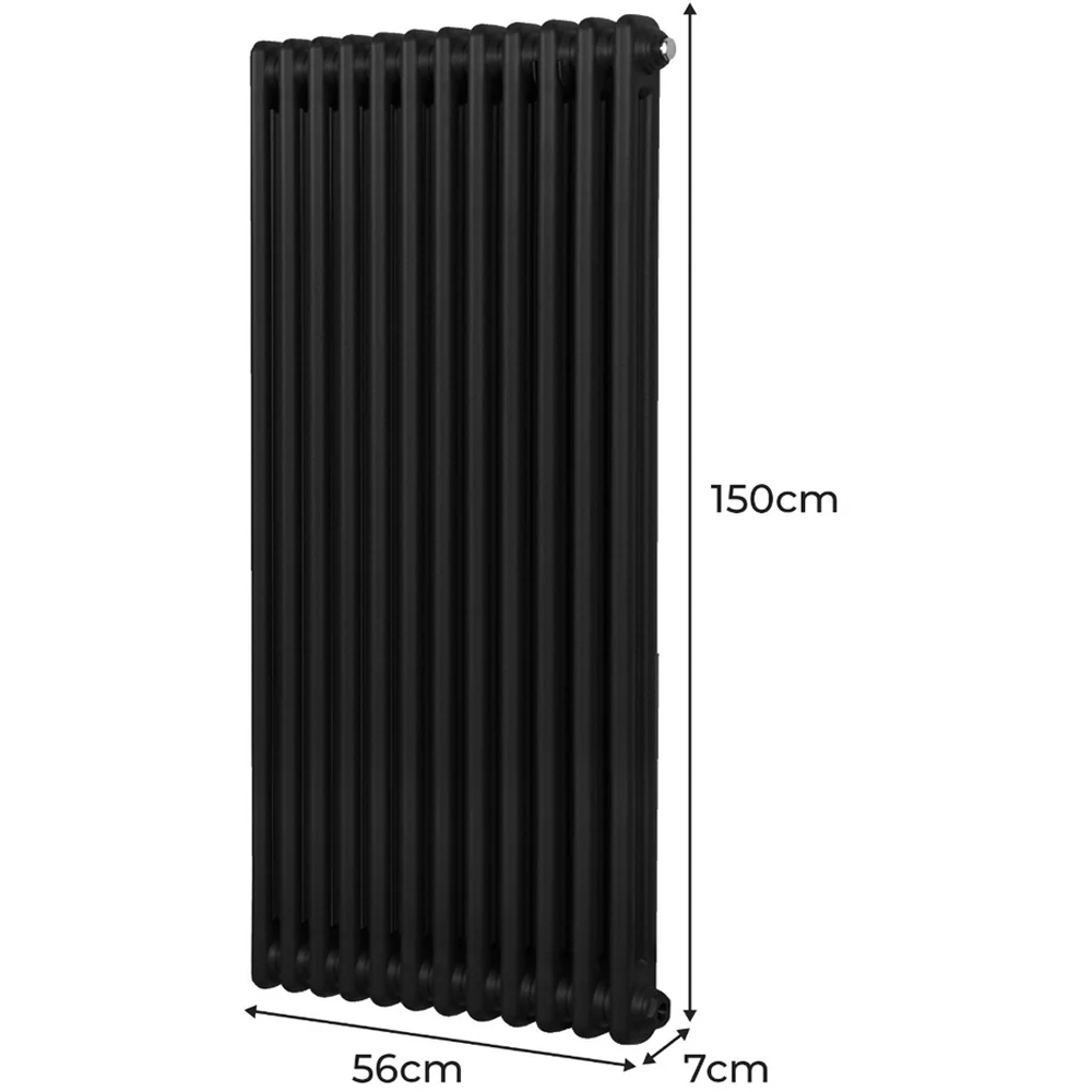 Monster Shop 5582 BTU Black Traditional 2 Column Radiator 1500 x 562mm Image 6