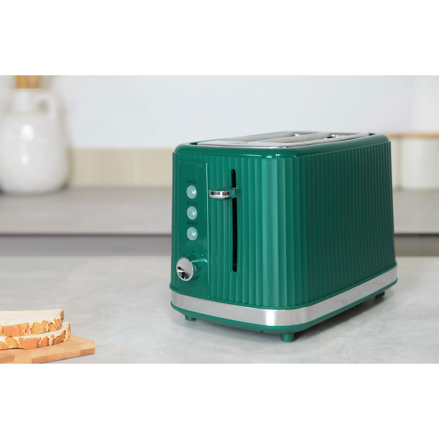 Contour Two Slot Plastic Toaster - Emerald Green Image 2