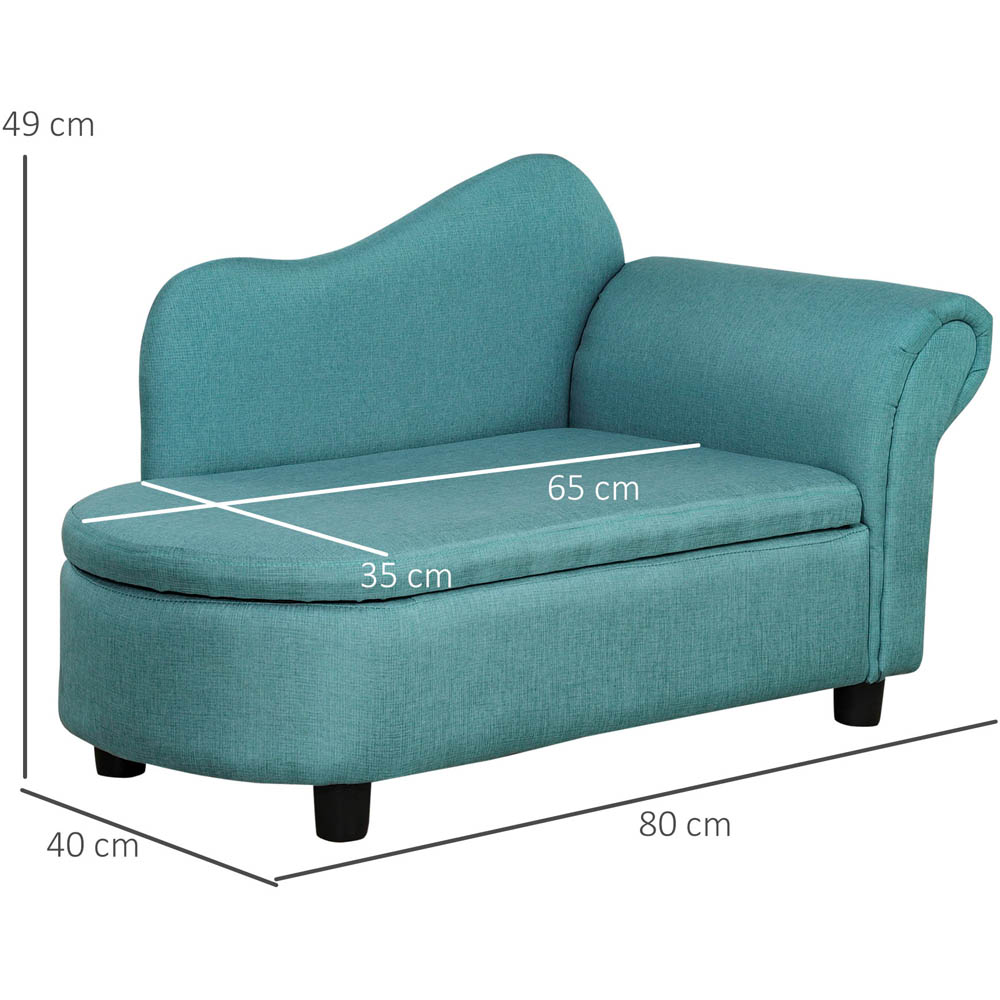 HOMCOM Kids Sofa Couch Toddler Armchair with Storage for Bedroom Blue Image 9