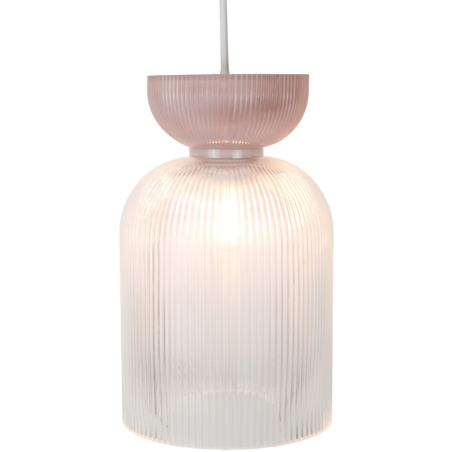 Cerelia Glass Pendant - Pink and Clear Image 4