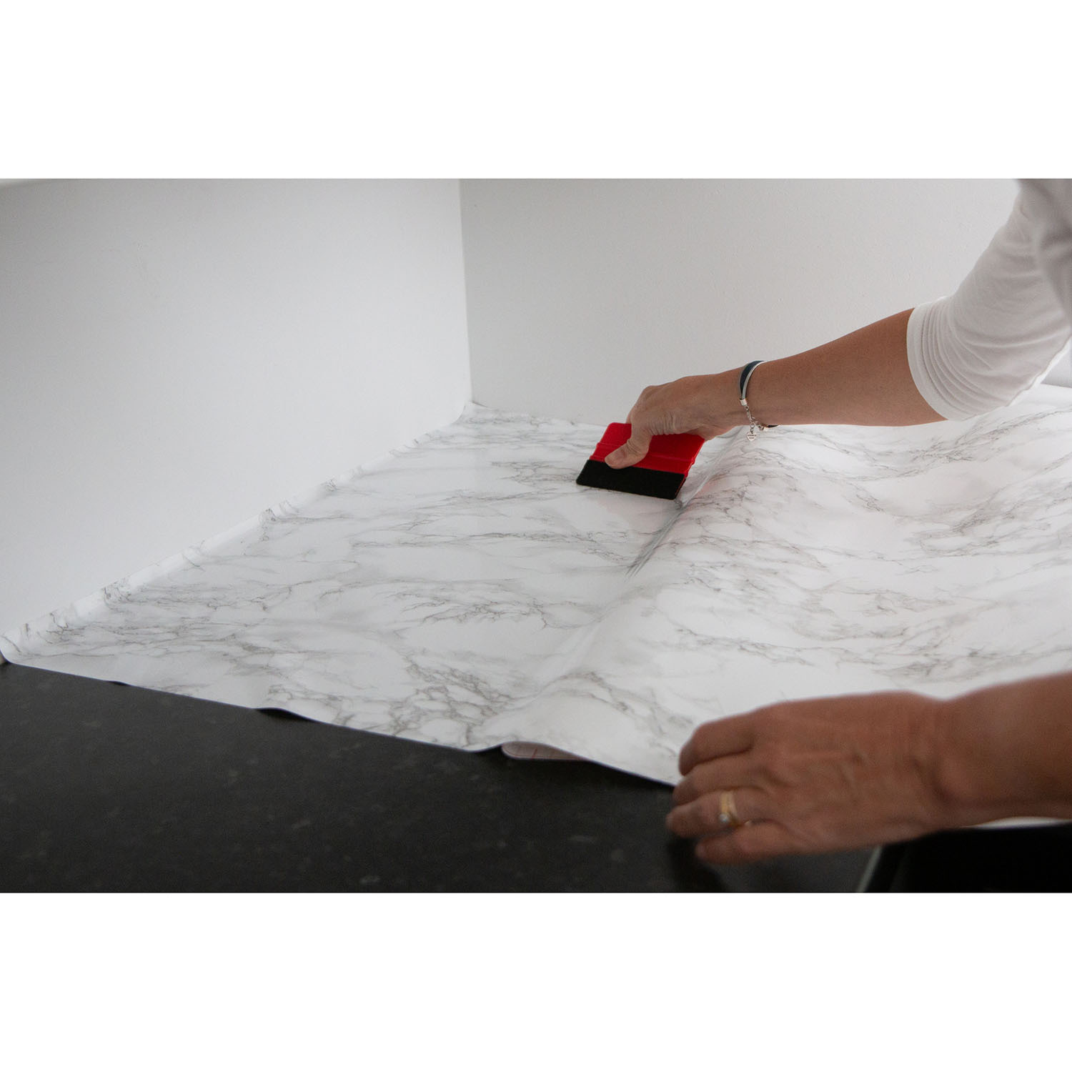 d-c-fix Marble Grey Effect Self Adhesive Vinyl Film - White Image 3