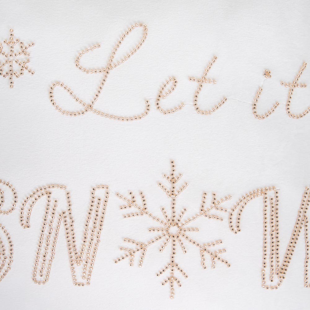 Let It Snow Embellished Cushion - White Image 3