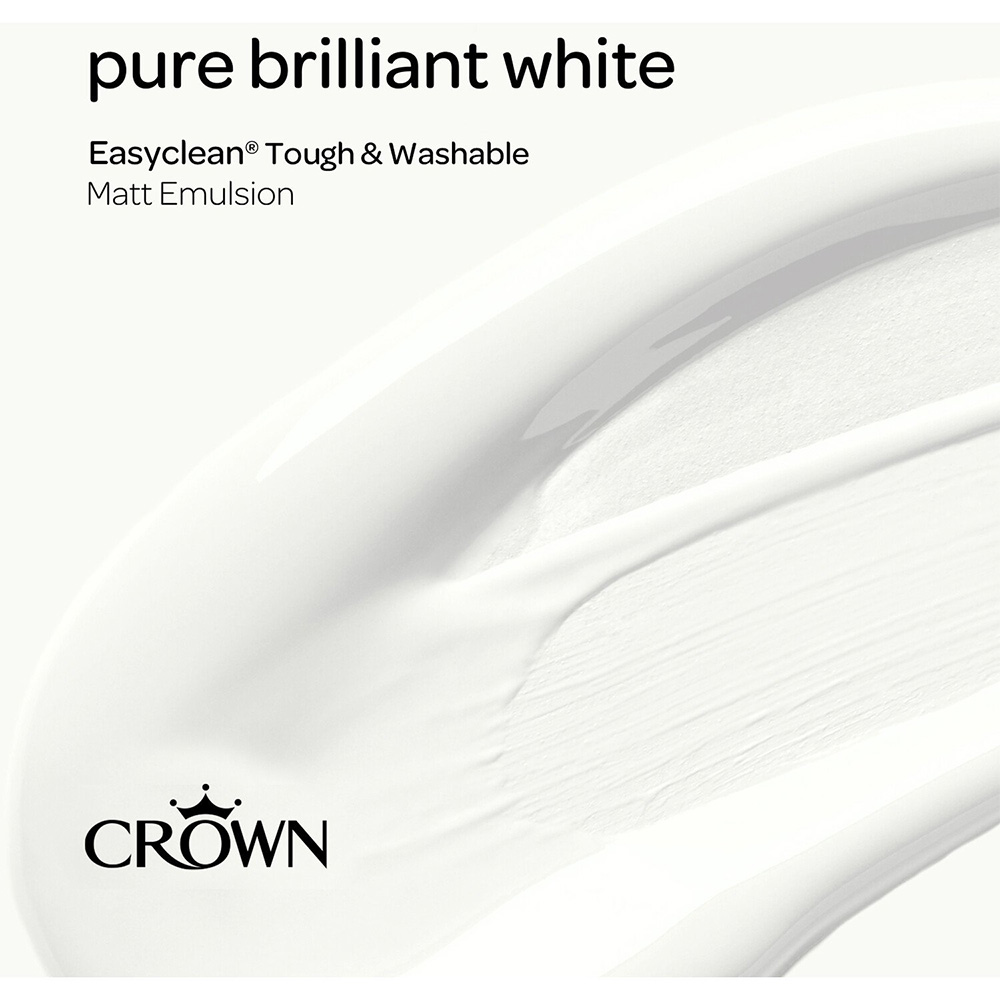 Crown EasyClean Matt Paint - Pure Brilliant White 5L. Image 7