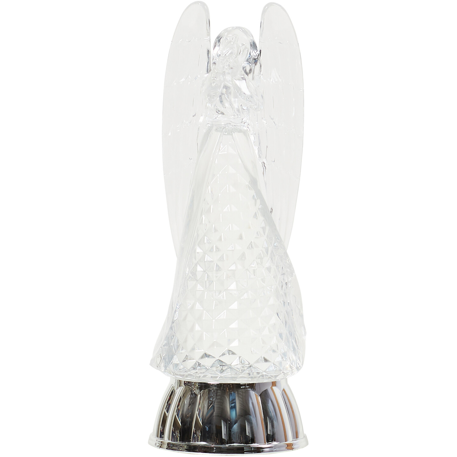 Glitter Spinning Iridescent LED Angel - Clear Image 2
