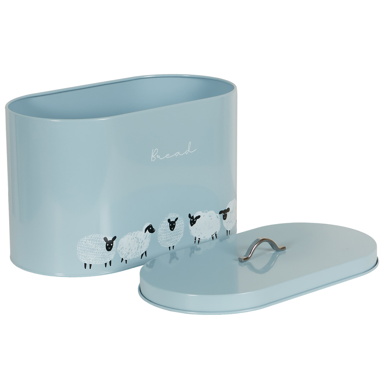 Highland Flock Oval Bread Bin - Grey Image 4
