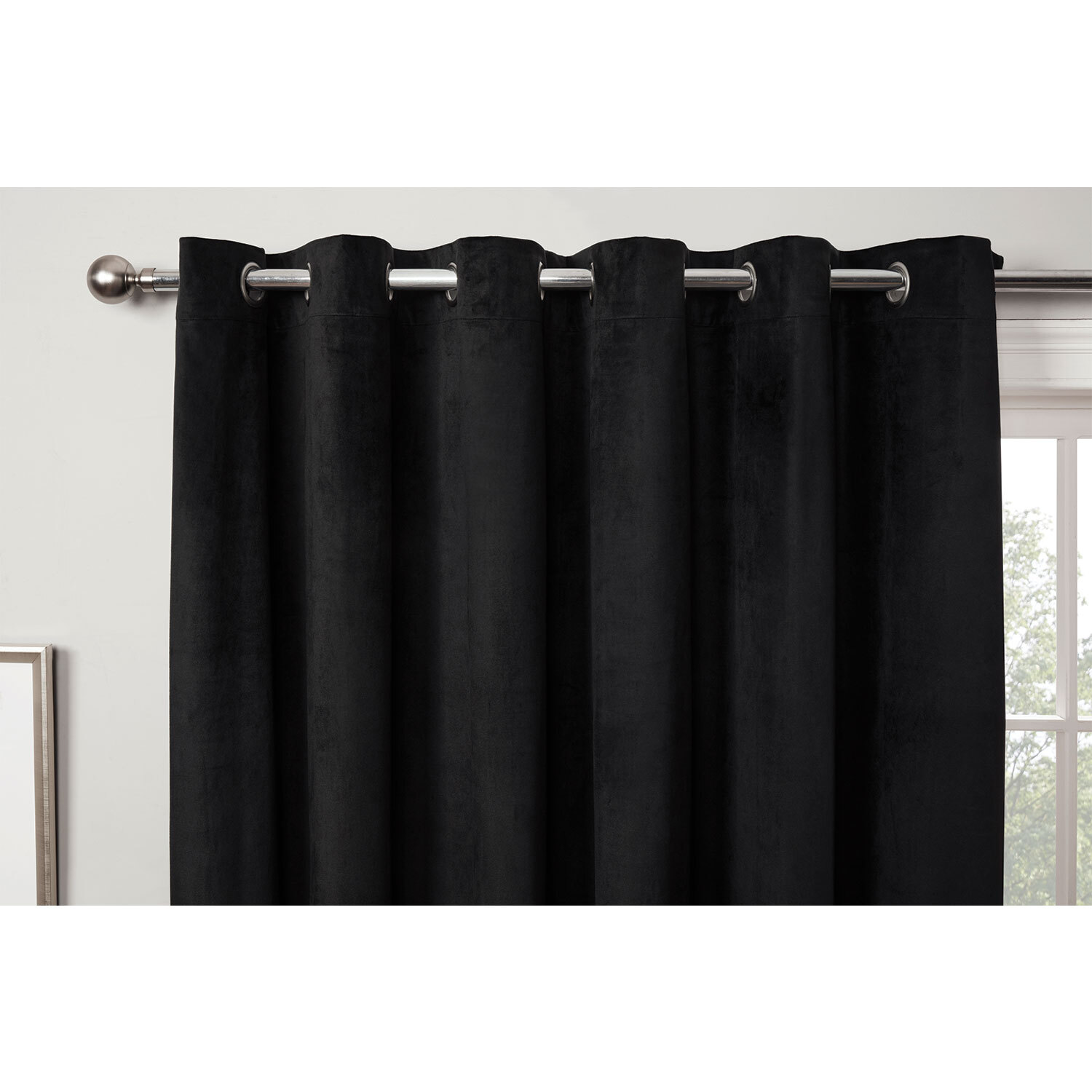 Divante Vermont Black Velvet Blackout Curtains 229cm Image 3