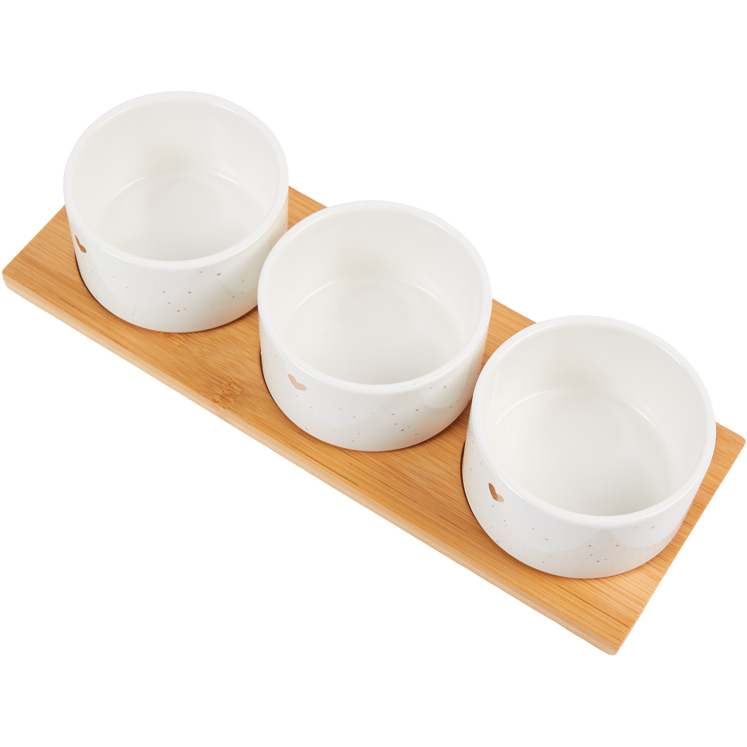 Gold Heart Set Of 3 Nibble Bowls with Board Image 3