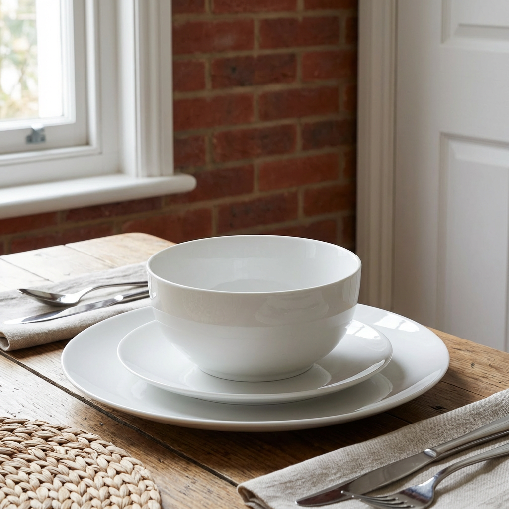 Regency White Porcelain Dinner Set of 12 Image 3