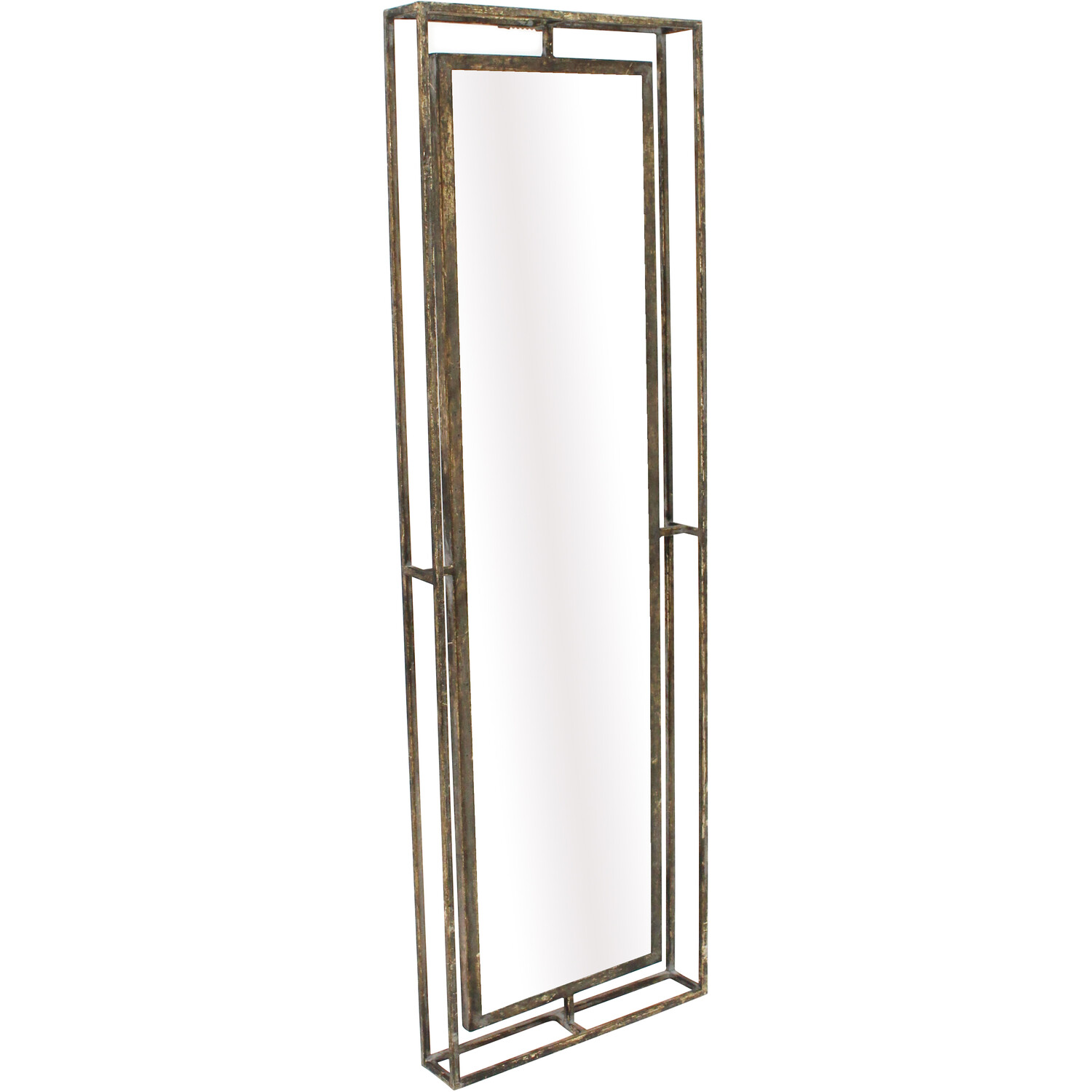 Sadie Rustic Effect Metal Framed Mirror - Natural Image 4