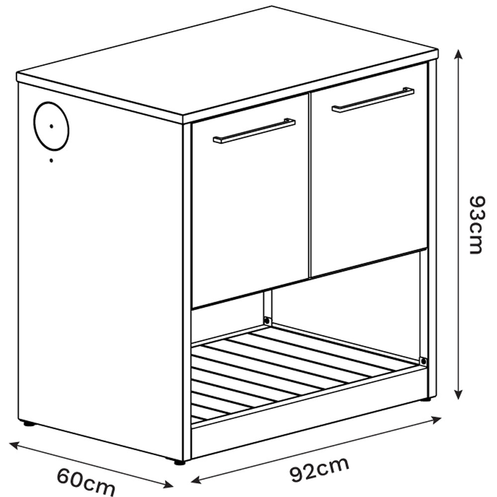 Sahara 2 Door Single Shelf Kitchen Island Unit Image 9
