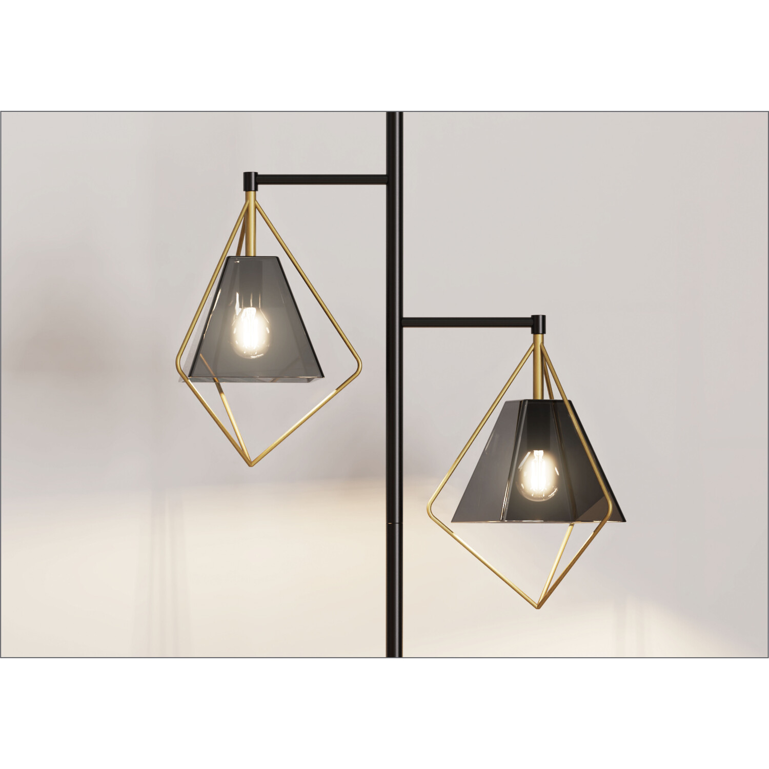 Parker Floor Lamp - Black and Gold Image 4