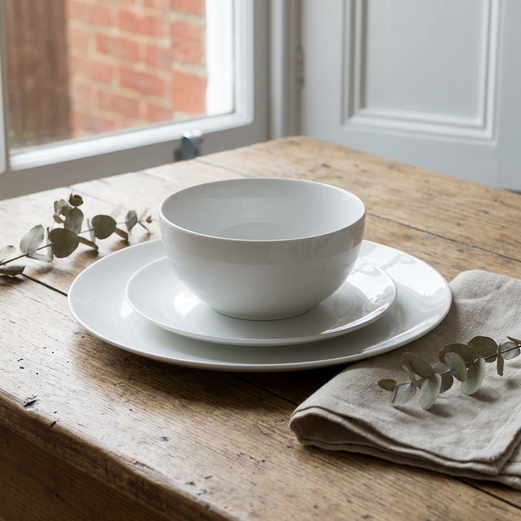Regency White Porcelain Dinner Set of 12 Image 8