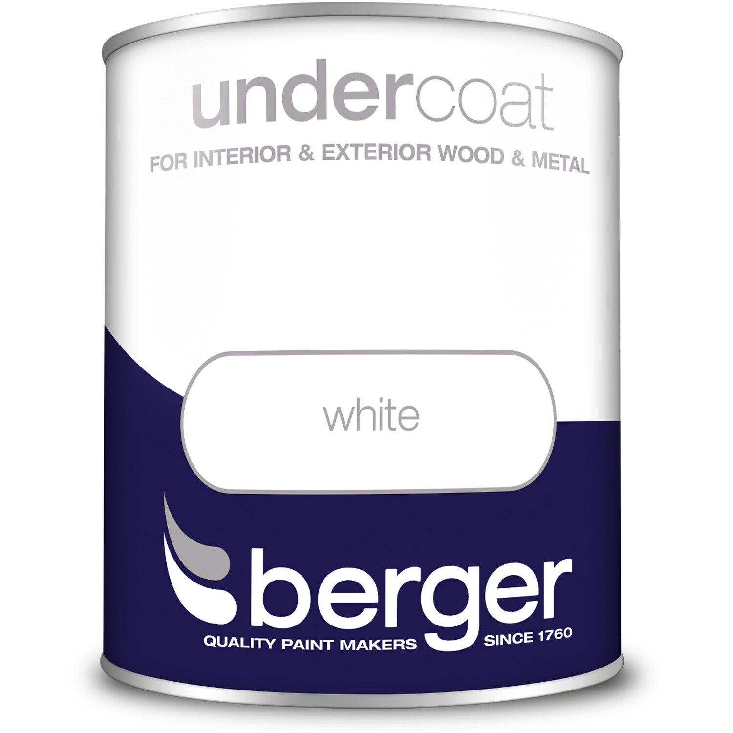 Berger Wood & Metal White Undercoat Paint 750ml Image 2