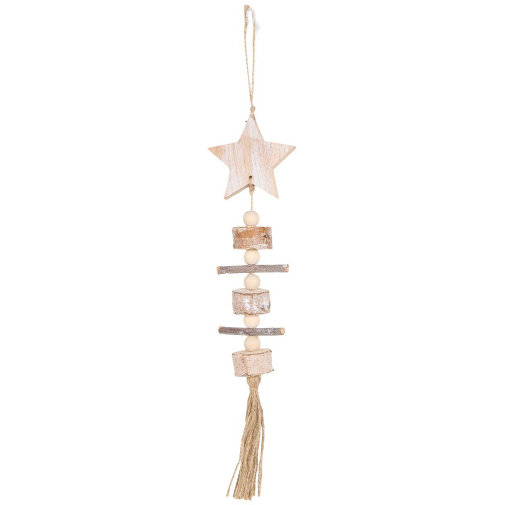 Wooden Star Hanging Natural Image 4