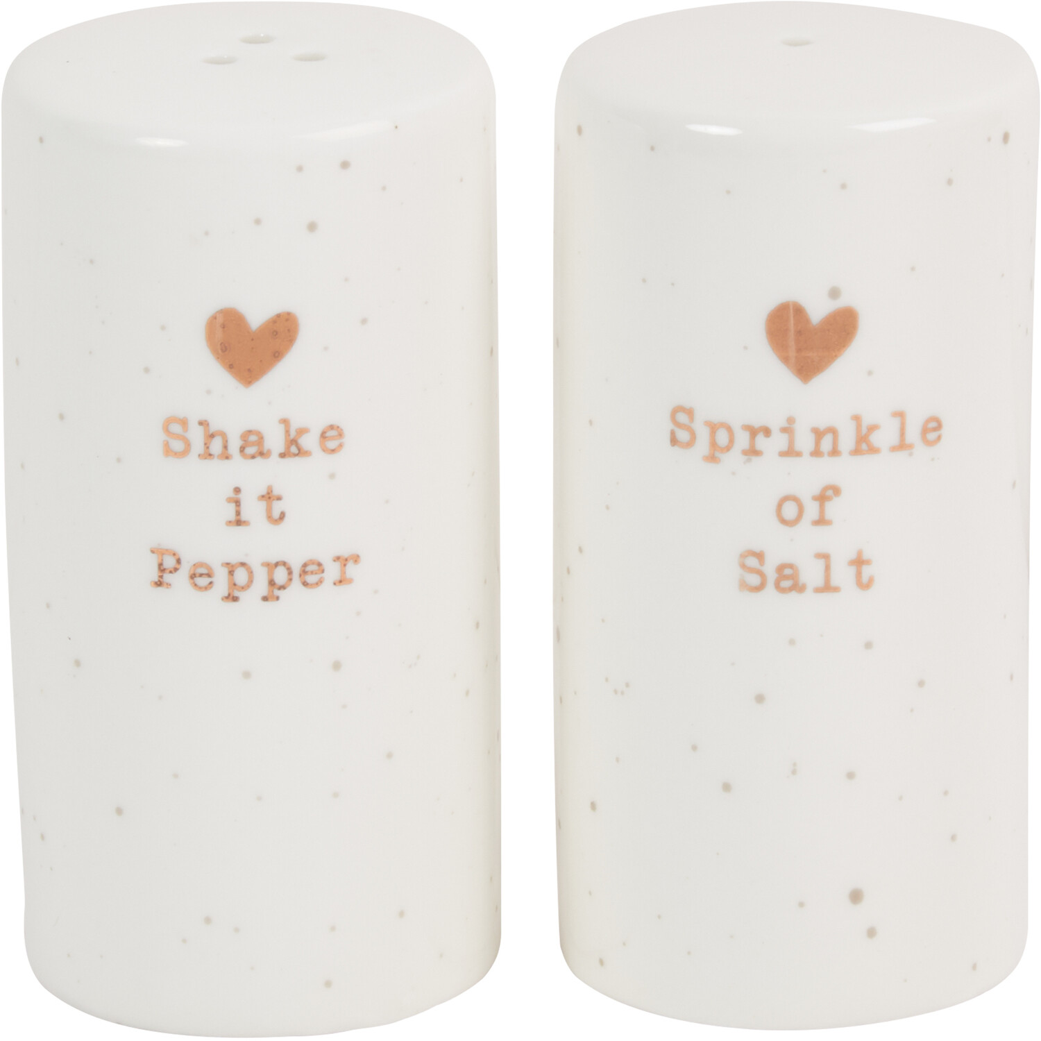 Gold Heart Salt and Pepper Shaker Set Image 3