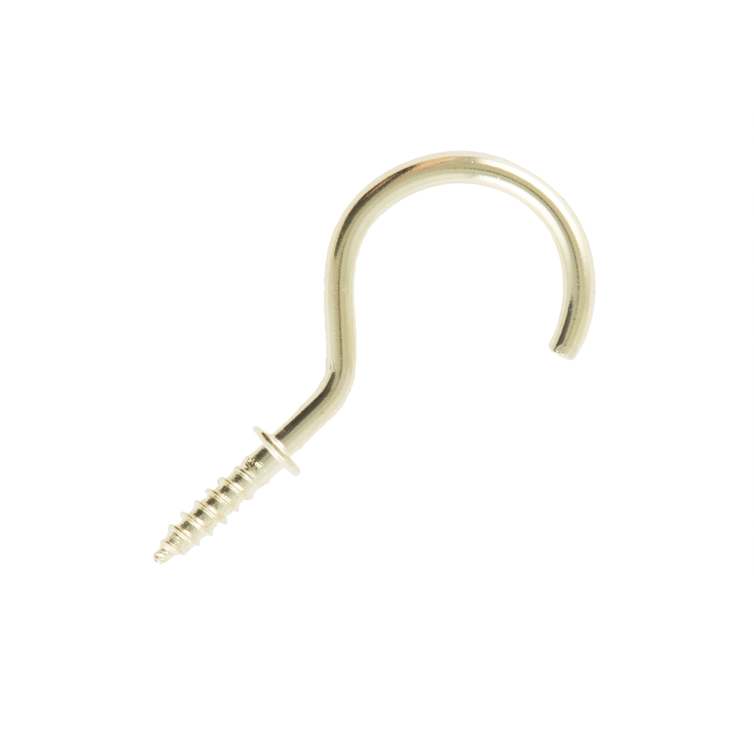 Hiatt 38mm Shouldered Brass Plated Cup Hook 10 Pack Image 2