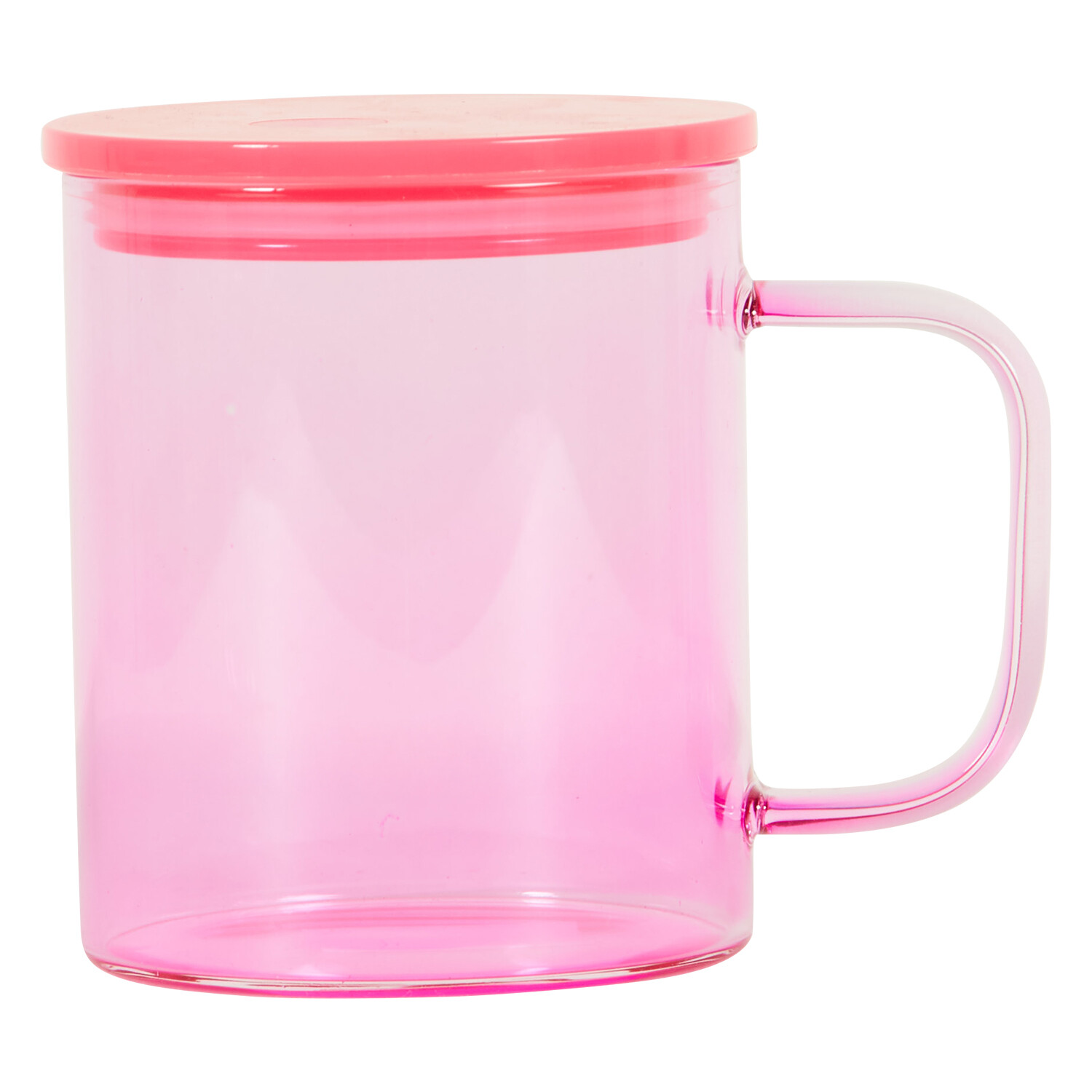 Colour Glass Mug with Plastic Lid 450ml - Multicolour Image 7