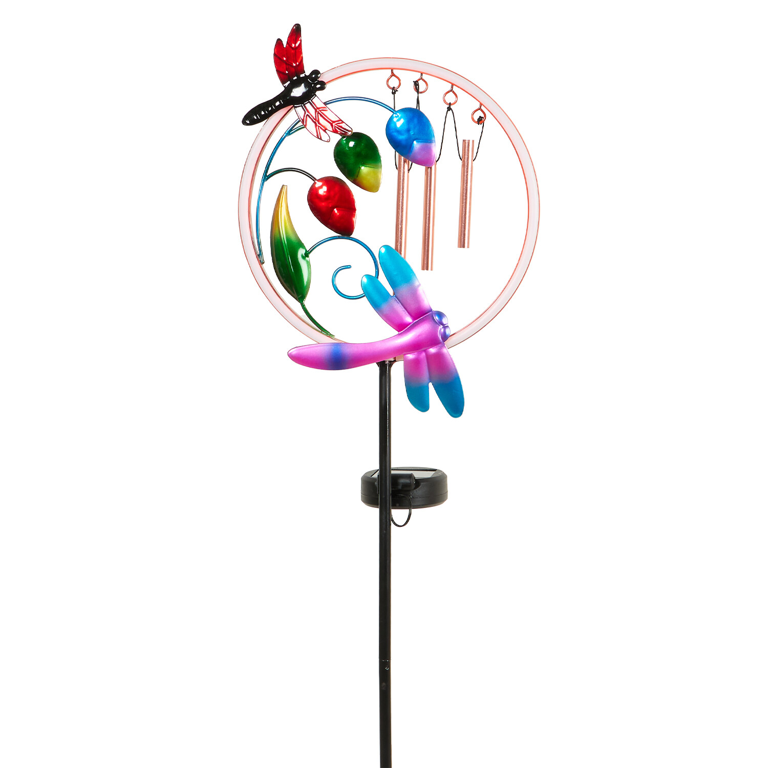 Solar Neon Windchime Stake Light - Pink Image 6
