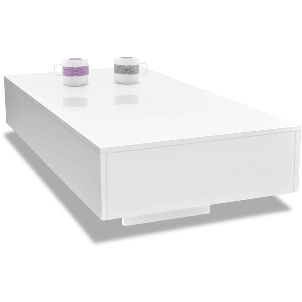 Walplus High Gloss White Coffee Table Image 4
