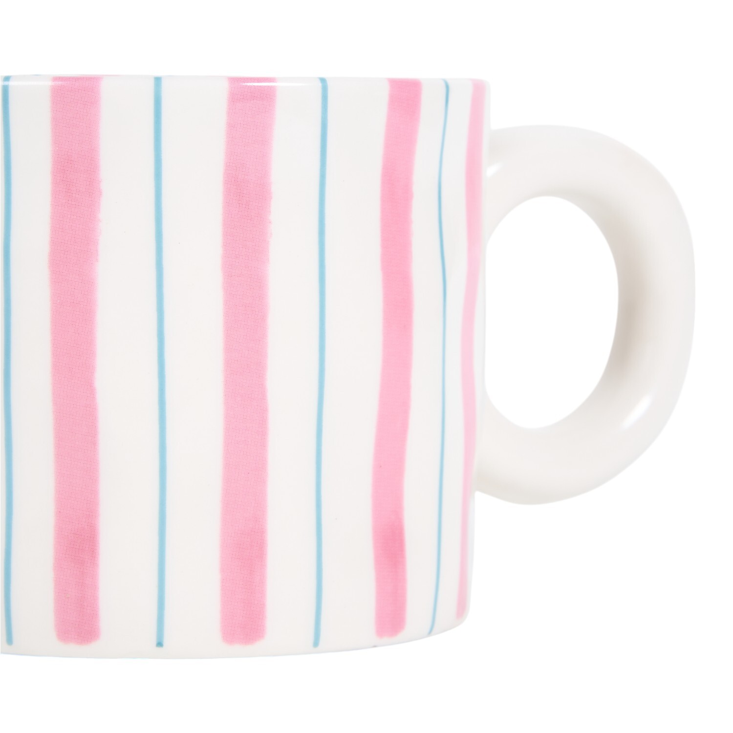 Pink and Blue Stripe Mug Pink and Blue Image 3