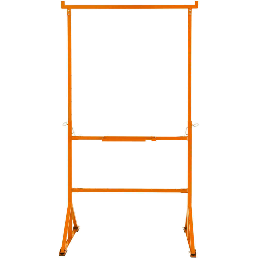 MonsterShop Orange Height Adjustable Trestle Stand with Tool Tray and Hooks 10 Pack Image 2