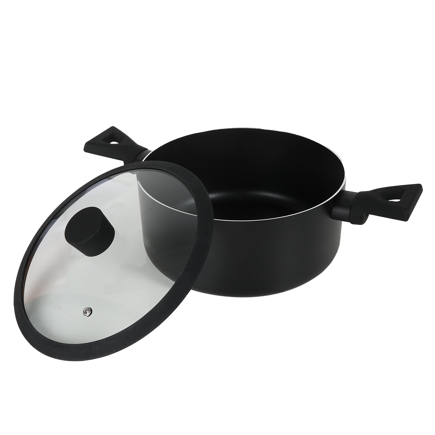 Soft Touch Non Stick Saucepan Set - Black / 20cm Saucepan Image 6