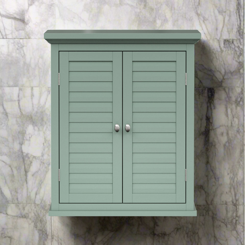 Teamson Home Glancy 2 Door Sage Green Wooden Removable Corner Wall Cabinet Image 6