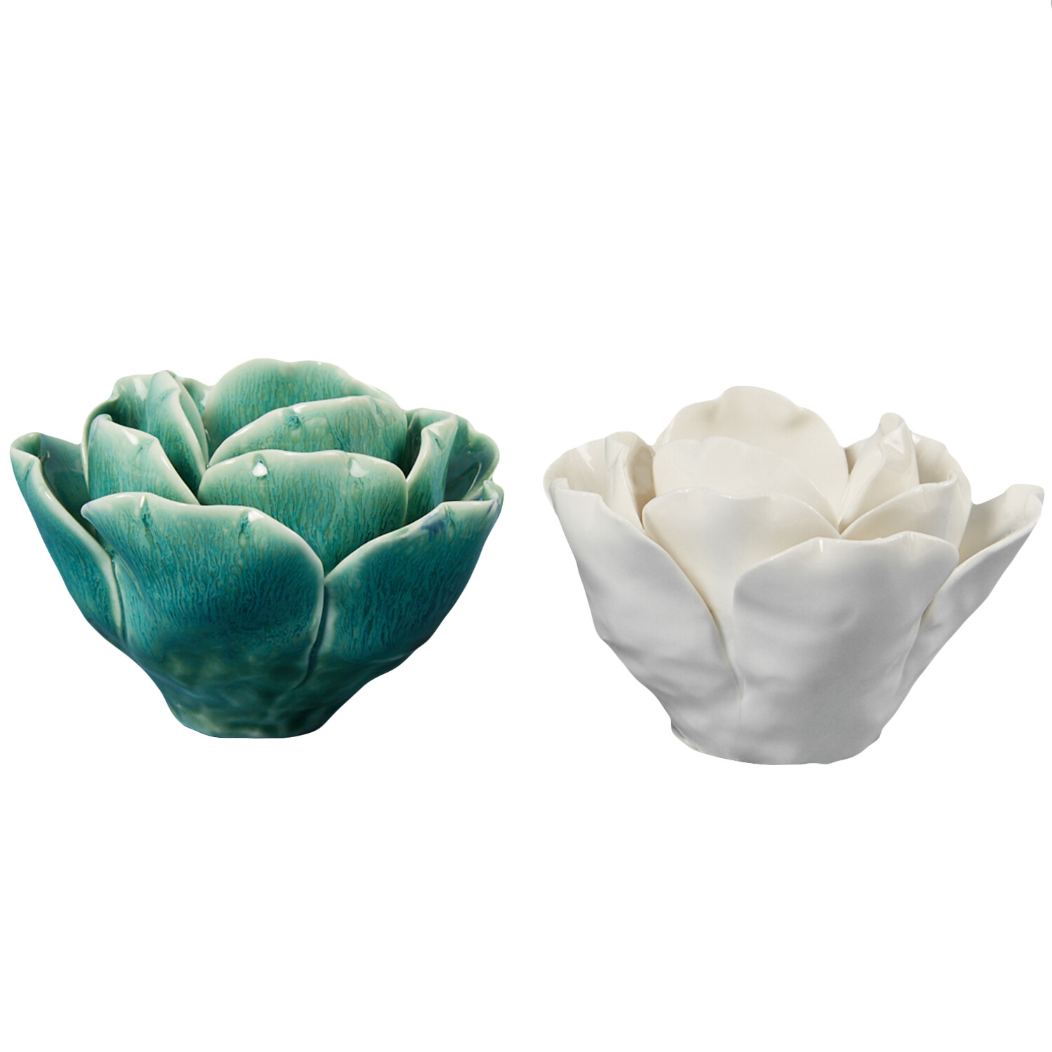 Lotus Leaf Tealight Holder - Green or White Image 2