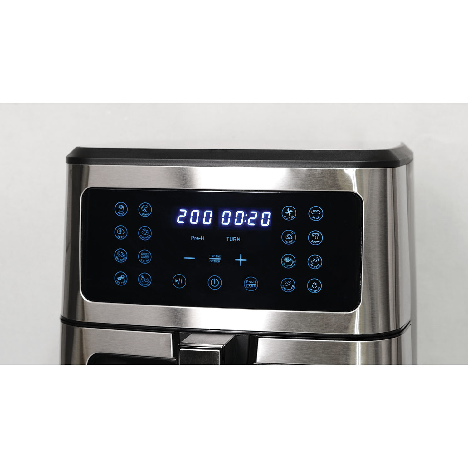 Digital Air Fryer with Drawer 8L - Silver and Black Image 3