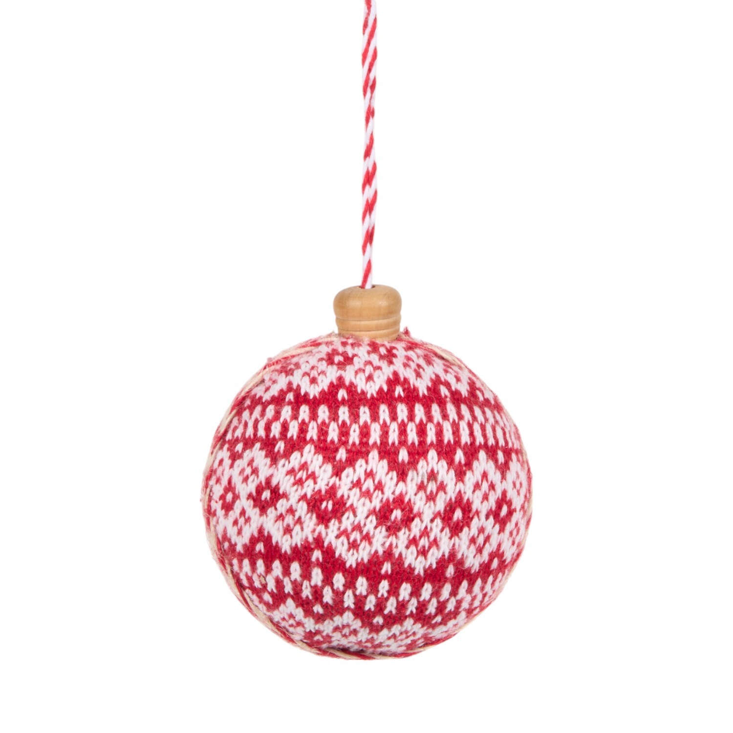 Fairisle Bauble Decoration Red Image 3
