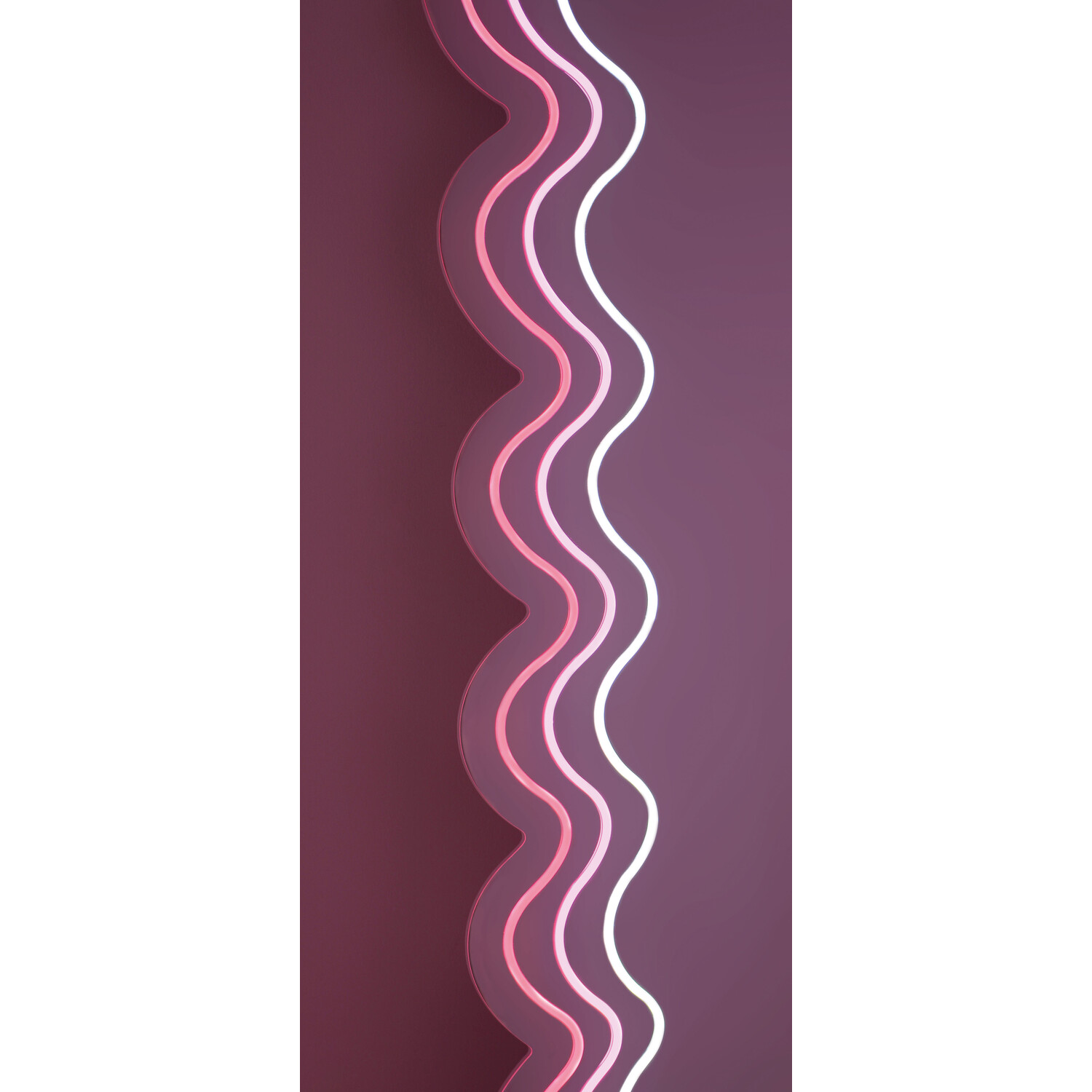 Pink and White Neon Wave LED Mirror Image 5
