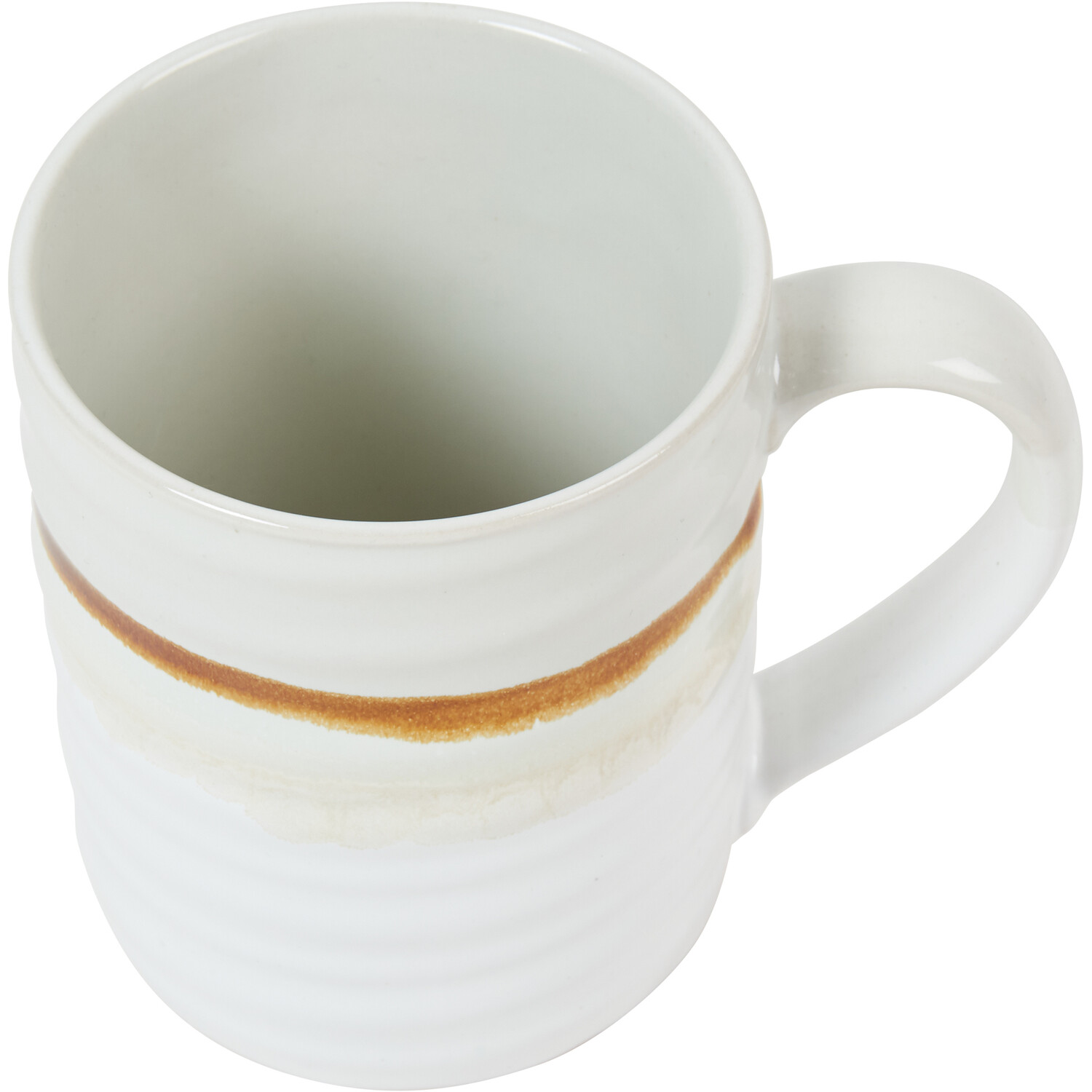 Two Tone Reactive Glaze Mug - Beige & White Image 2