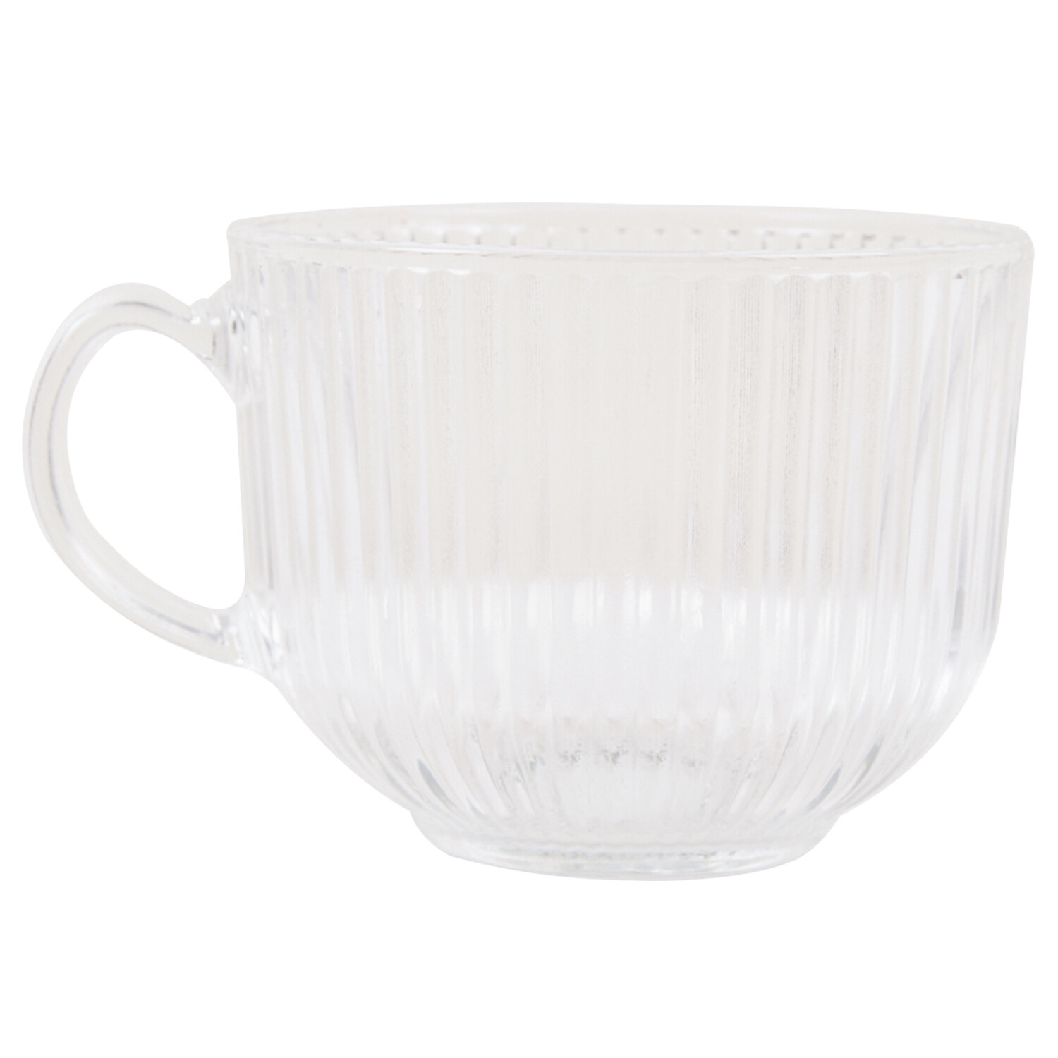Ribbed Glass Mug 500ml - Clear Image 2