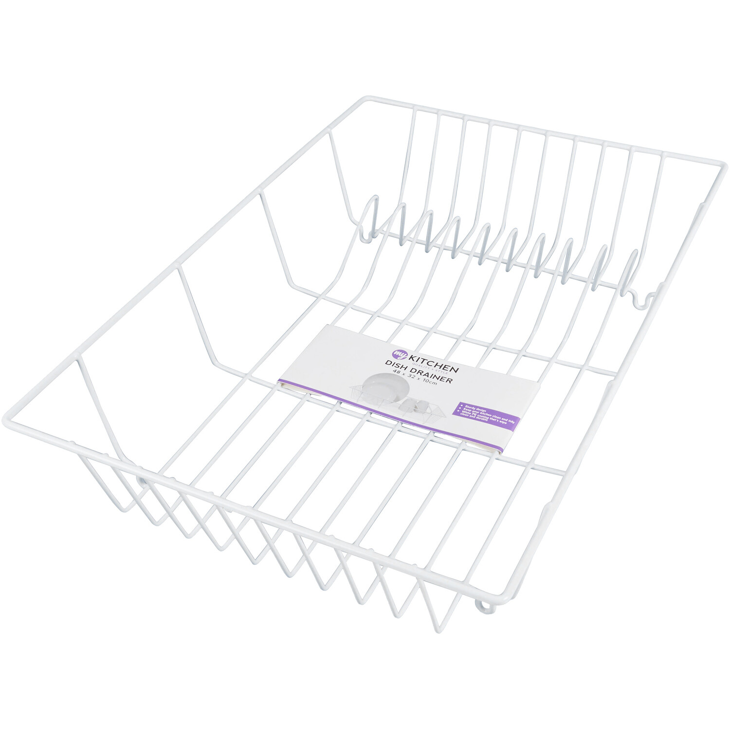 White Metal Wire Dish Drainer - White Image 4