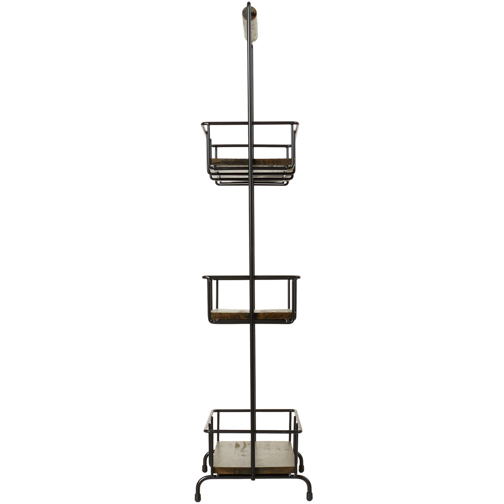 Malmo 3-Tier Shelving Stand with Handle - Black Image 4