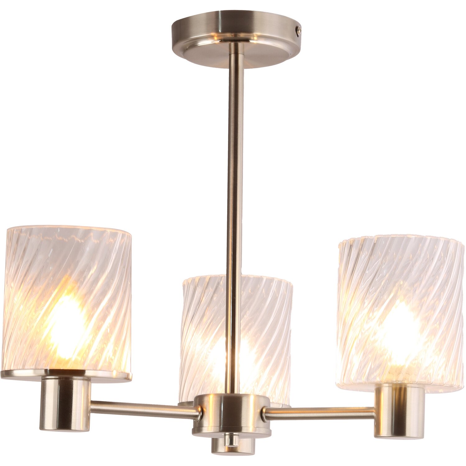 Maven 3 Arm Flush Ceiling Fitting Brushed Nickel Image 1
