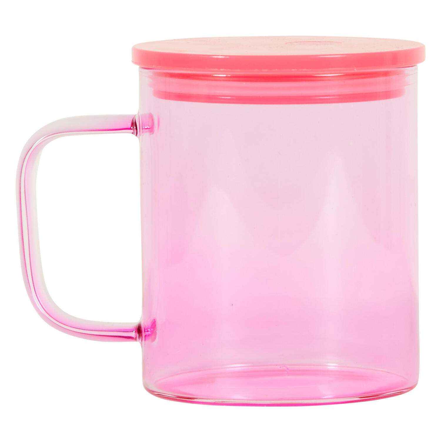 Colour Glass Mug with Plastic Lid 450ml - Multicolour Image 8