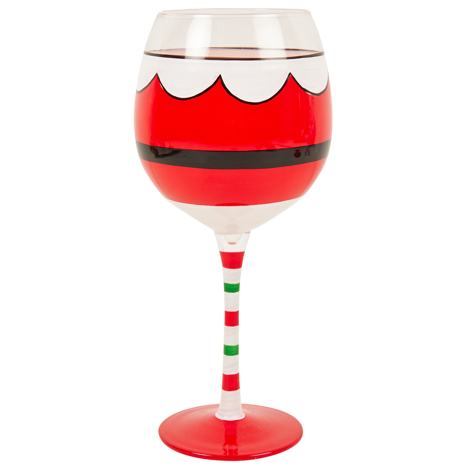 Novelty Christmas Wine Glass - Red and Green Image 2