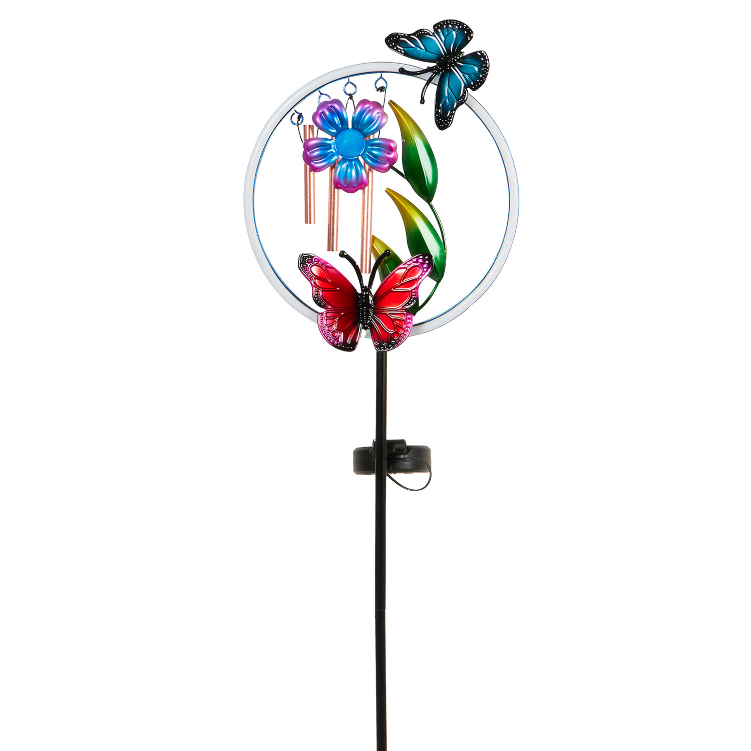 Solar Neon Windchime Stake Light - Pink Image 2