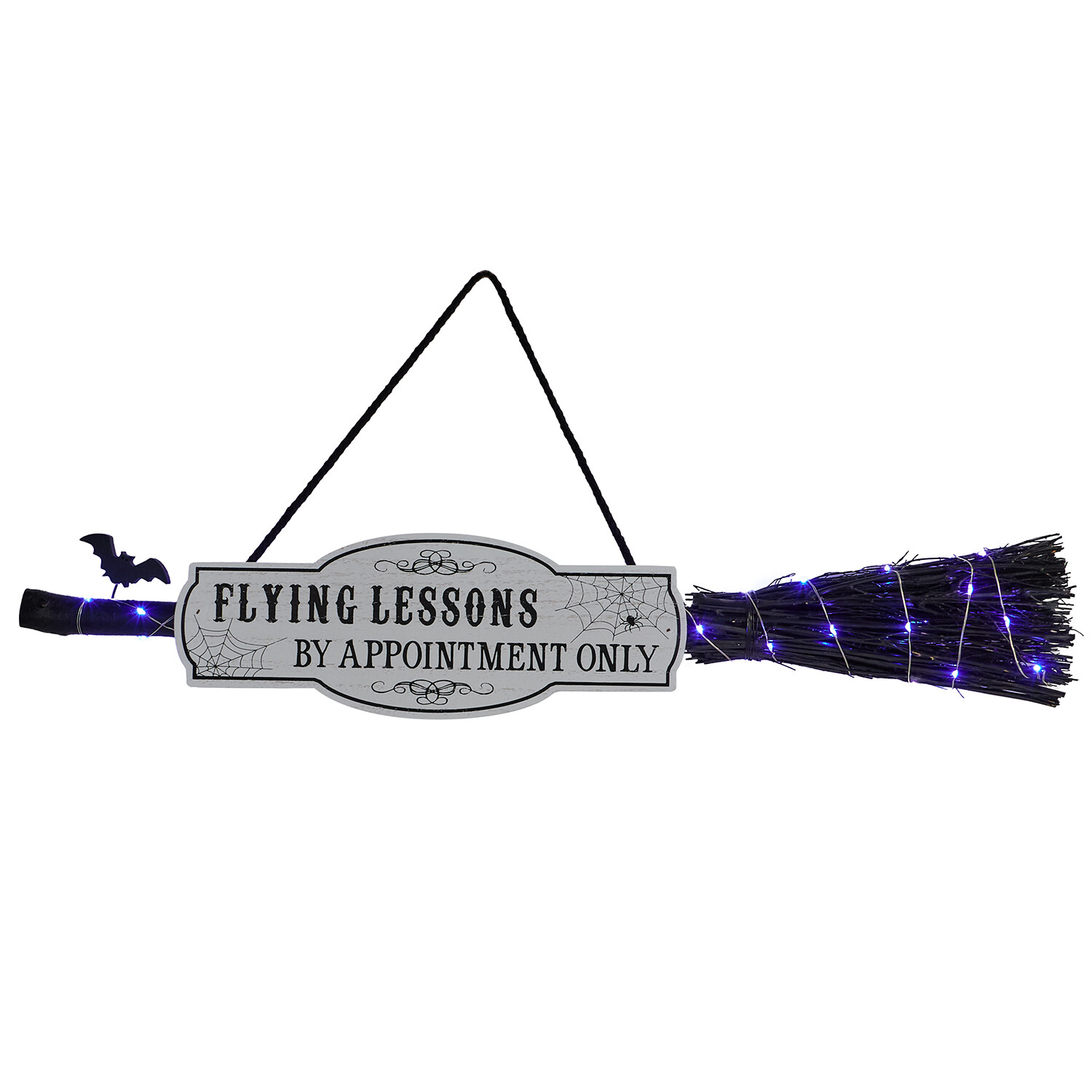 Flying Lessons LED Broom Hanging Sign Image 2