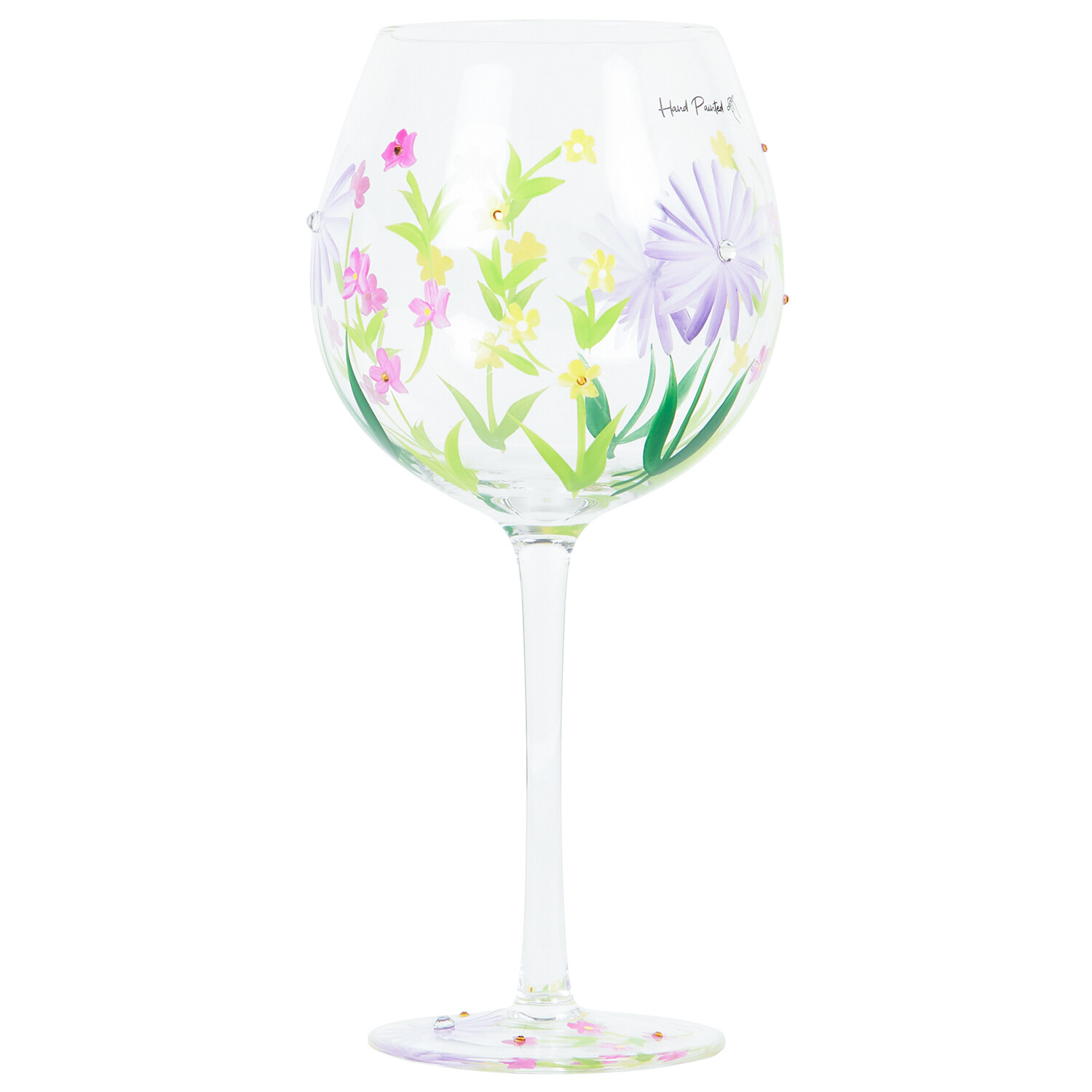 Handpainted Wild Flowers Gin Glass - Multicolour Image 2