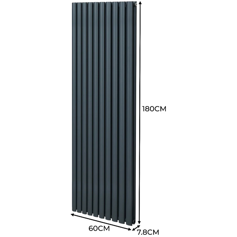 Monster Shop 8026BTU Anthracite Grey Oval Column Radiator 1800 x 600mm Image 6