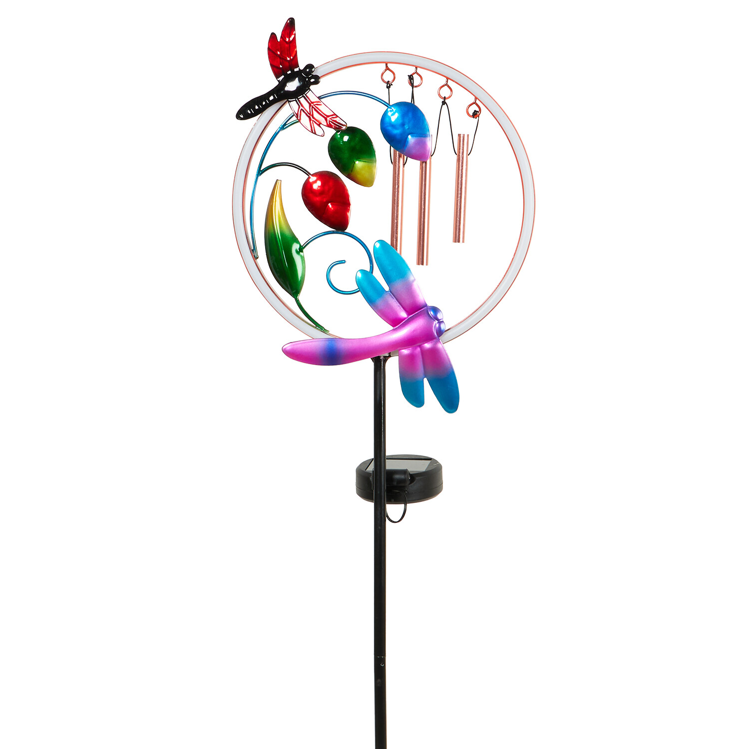 Solar Neon Windchime Stake Light - Pink Image 5