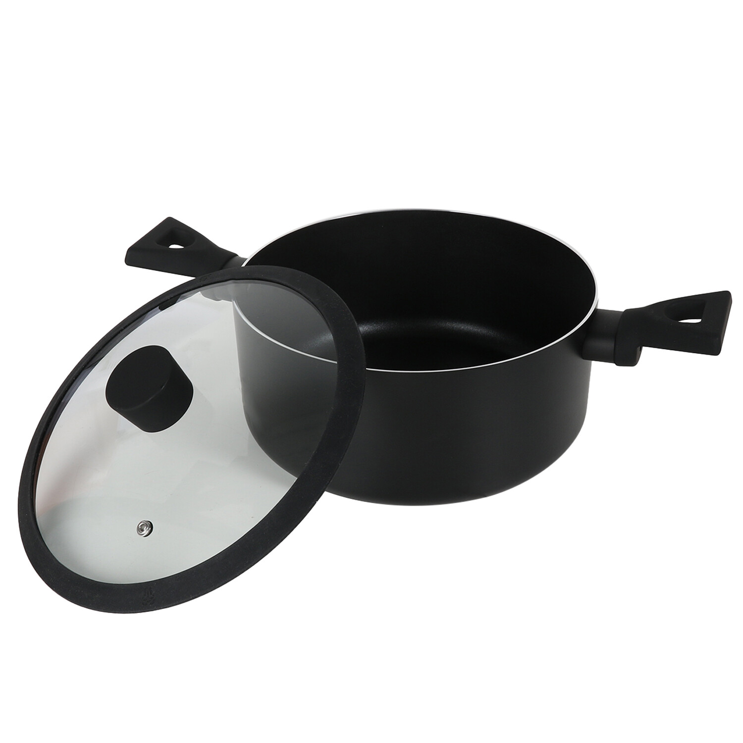 Soft Touch Non Stick Saucepan Set - Black / 18cm Saucepan Image 5