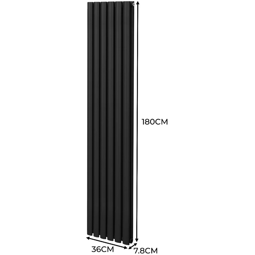 Monster Shop 4816BTU Black Oval Column Radiator 1800 x 360mm Image 6