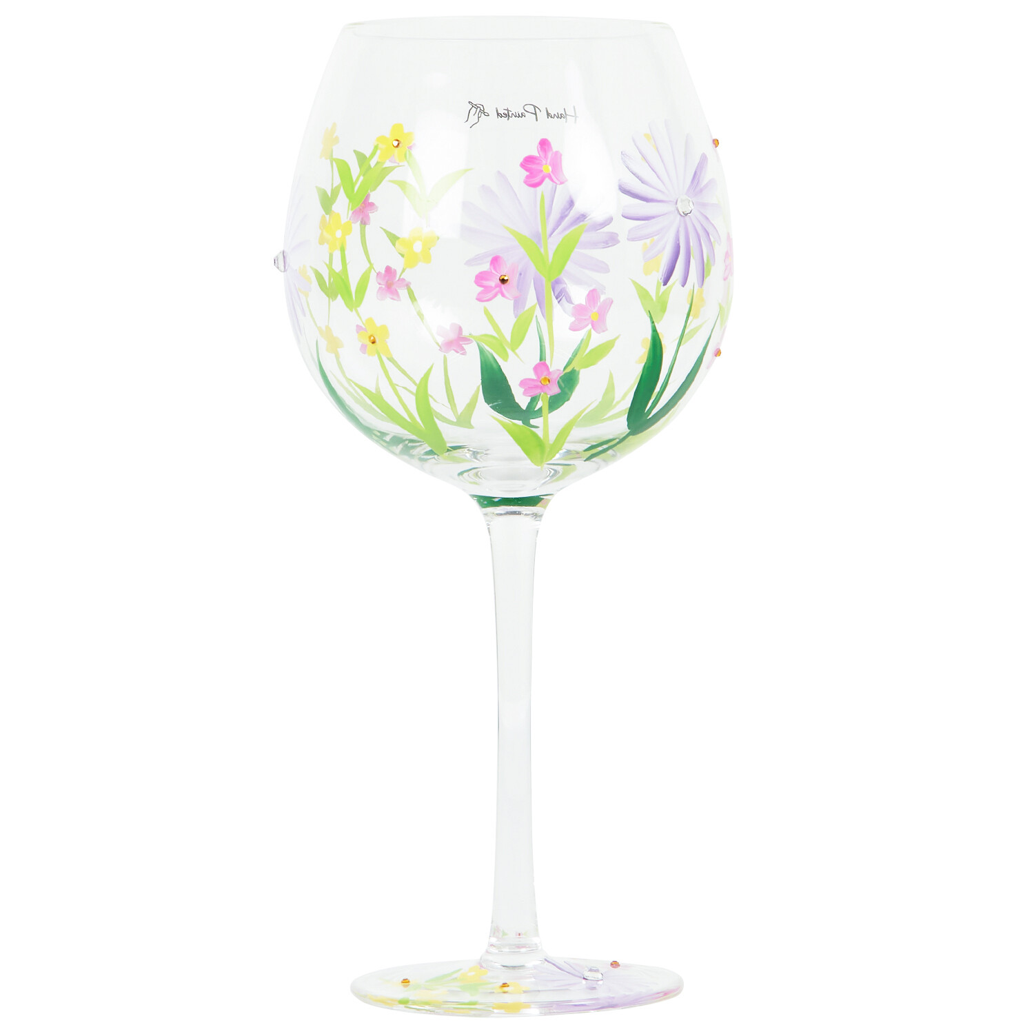 Handpainted Wild Flowers Gin Glass - Multicolour Image 3
