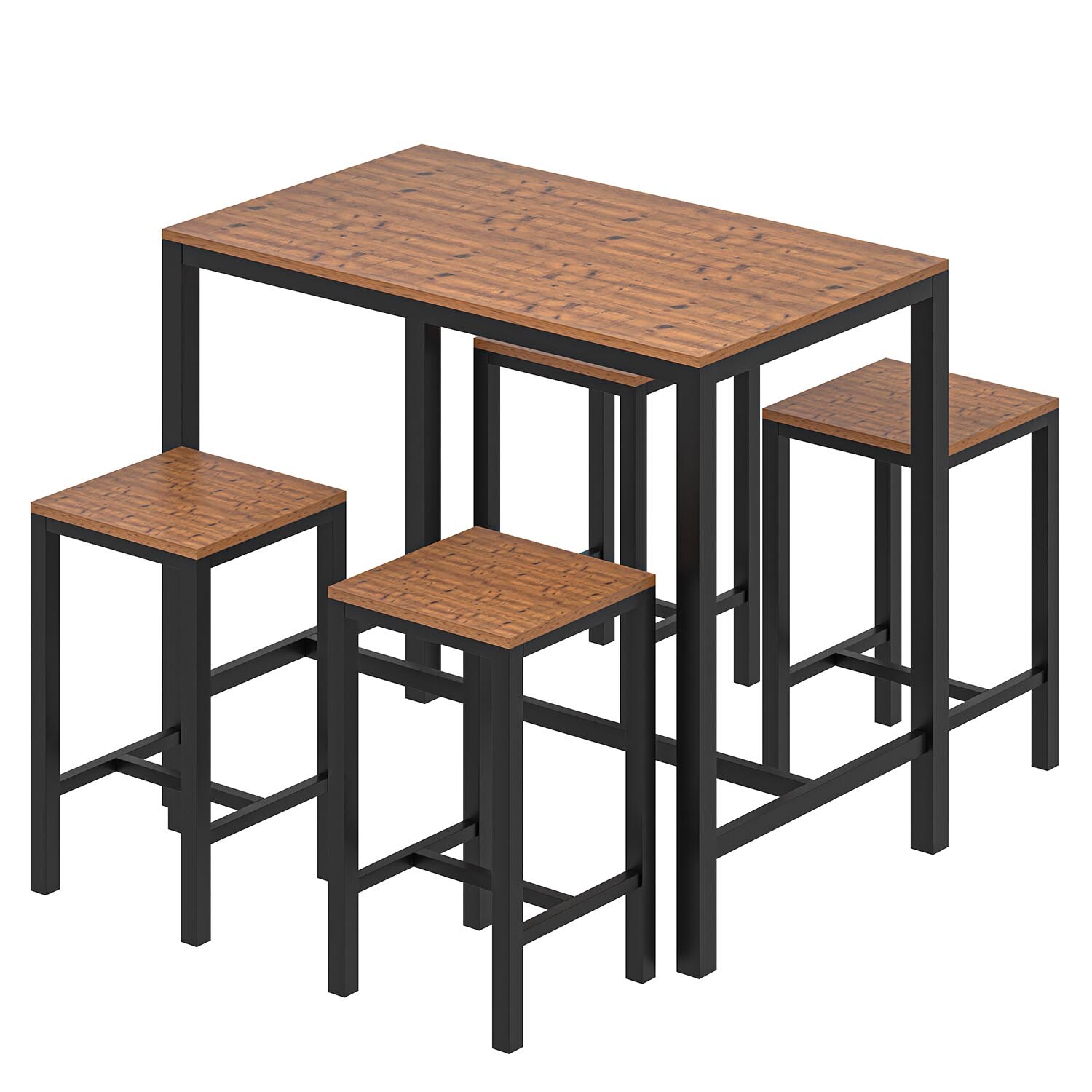 Camden 4 Seater Dining Set Brown and Black Image 2