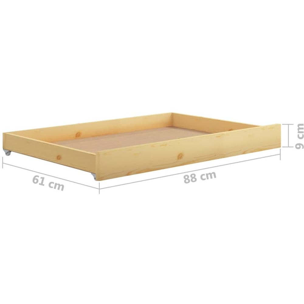Walplus Natural Pinewood Day Bed Drawer Set of 2 Image 7