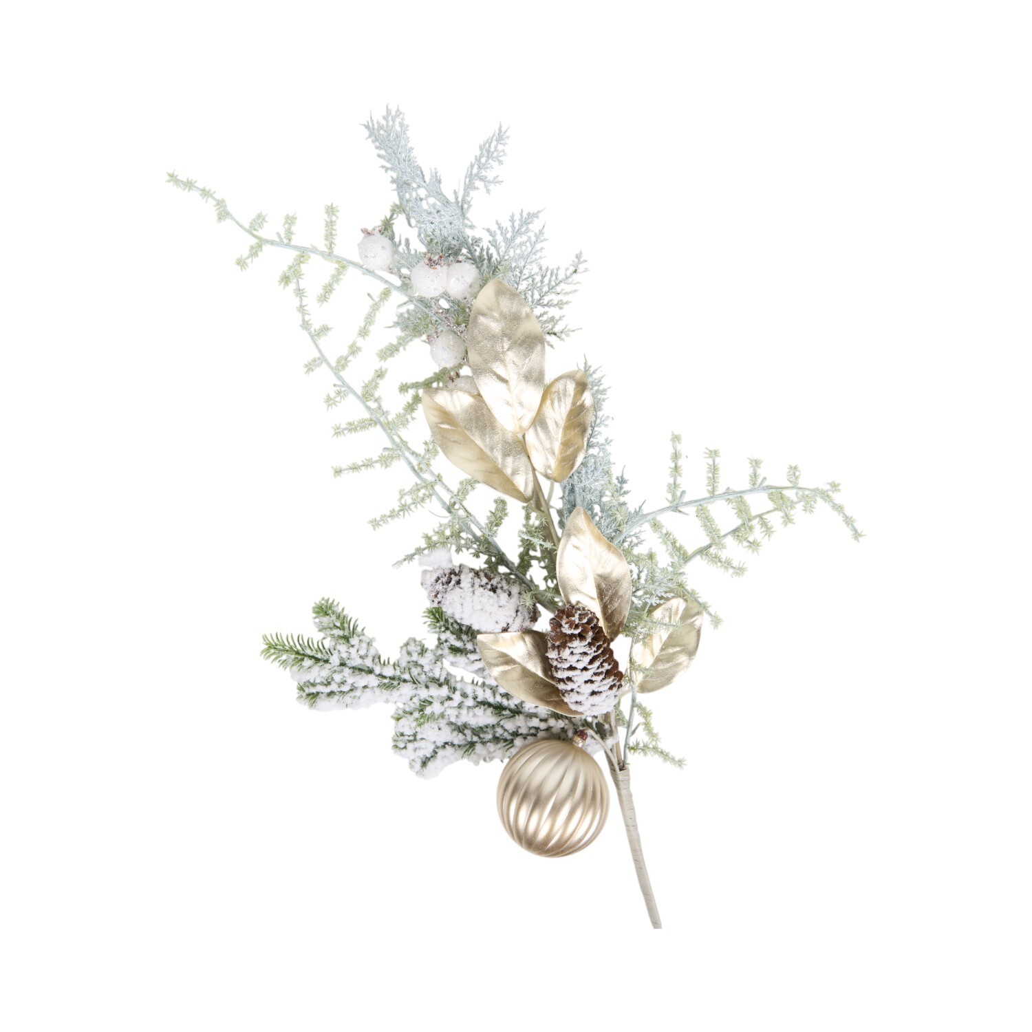 Gold Bauble Leaf Spray Image 3