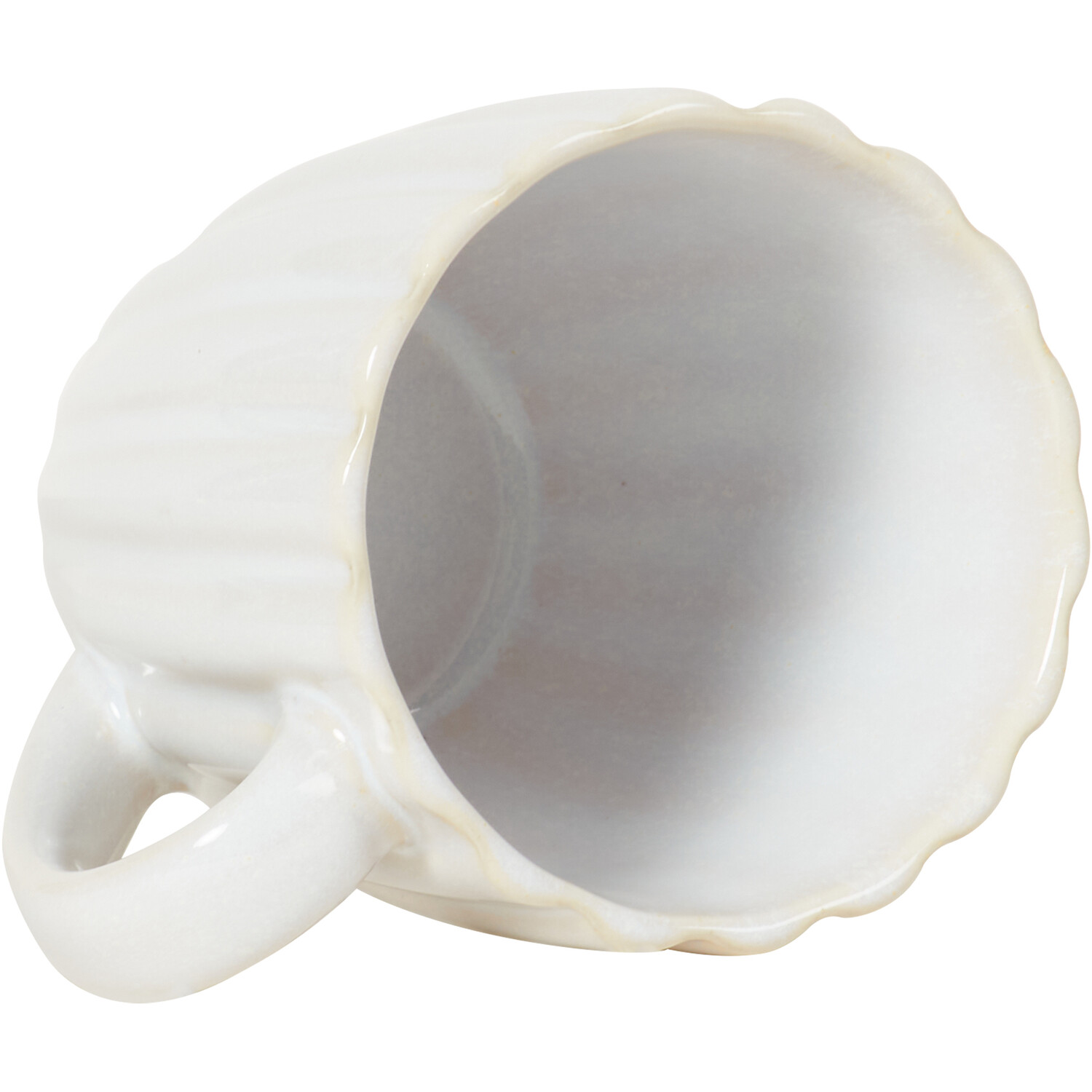 Pack of 4 Ribbed Mugs - White Image 5